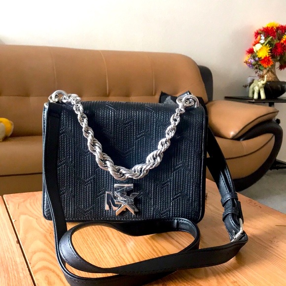 Michael Kors Handbags - MICHAEL KORS MOTT BLACK TWISTED CROSSBODY BAG